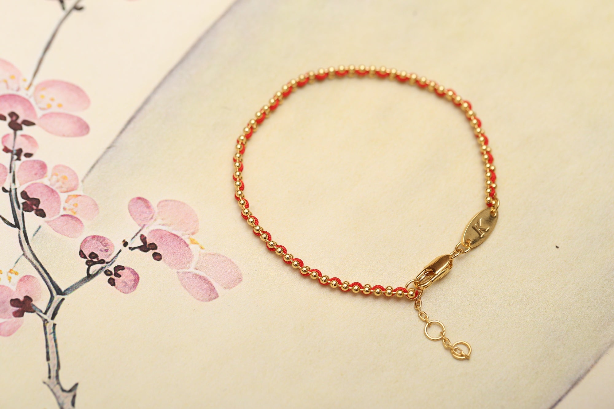 Golden Red String tying the full fortune and good luck on your wrist